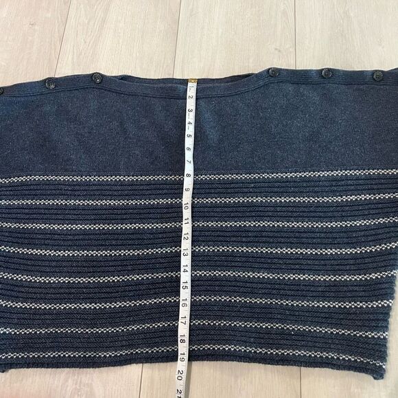 PrAna Phono Sweater Wool Blend Boatneck Drop Shoulder Oversized Nautical size XL - Picture 2 of 11